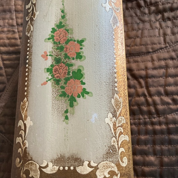 RARE Musical Florentine Jewelry Box, Handpainted, Gold, Floral, Pink Flowers - Picture 5 of 10